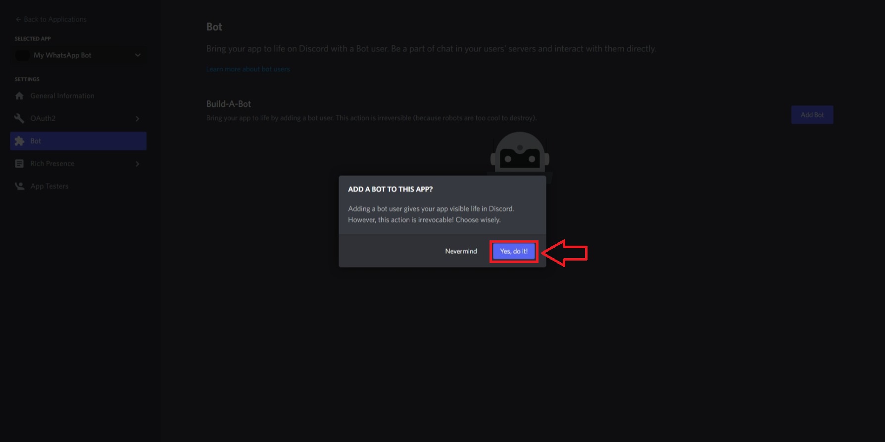 Obsolete 2022 Discord Add Bot confirmation