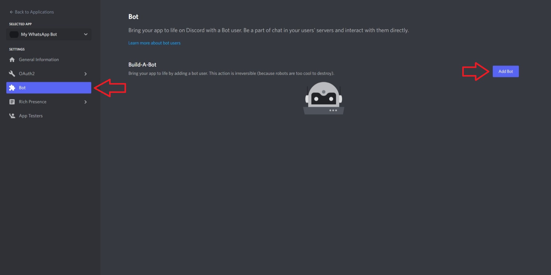 Obsolete 2022 Discord Add Bot screen